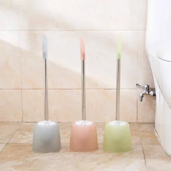

Stainless Steel Toilet Brush Set Toilet Cleaning Brush With Holder Standing Closet Bowl Brush Scrubber Bathroom Hotel Clean Tool