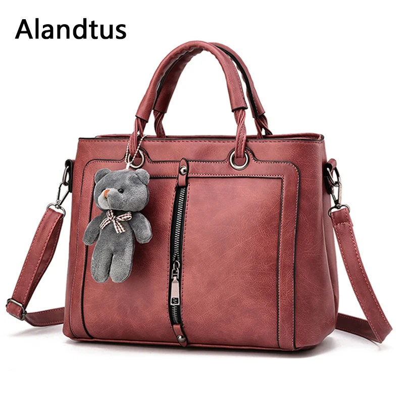 

Alandtus Women Handbags PU Leather Female Shoulder Bags High Quality Casual Tote Hot Sale Fashion Lady Messenger Bag