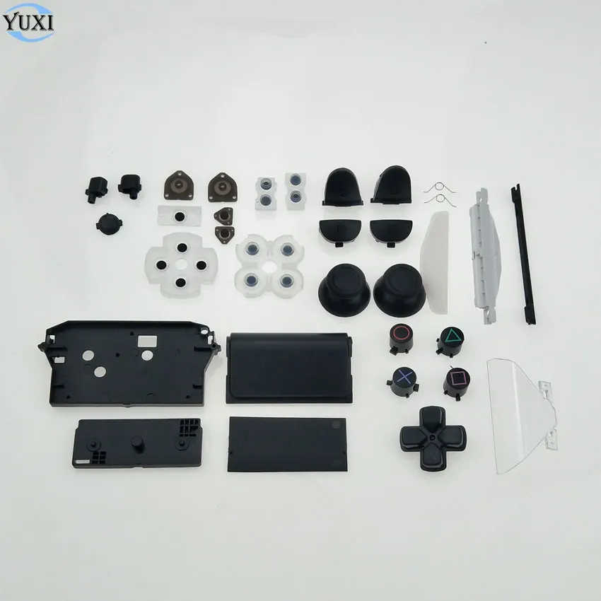 

YuXi Full Set Conductive Rubber + L1 R1 L2 R2 Trigger Springs Button + D-Pad Circle Square Triangle X Button set For Sony PS4