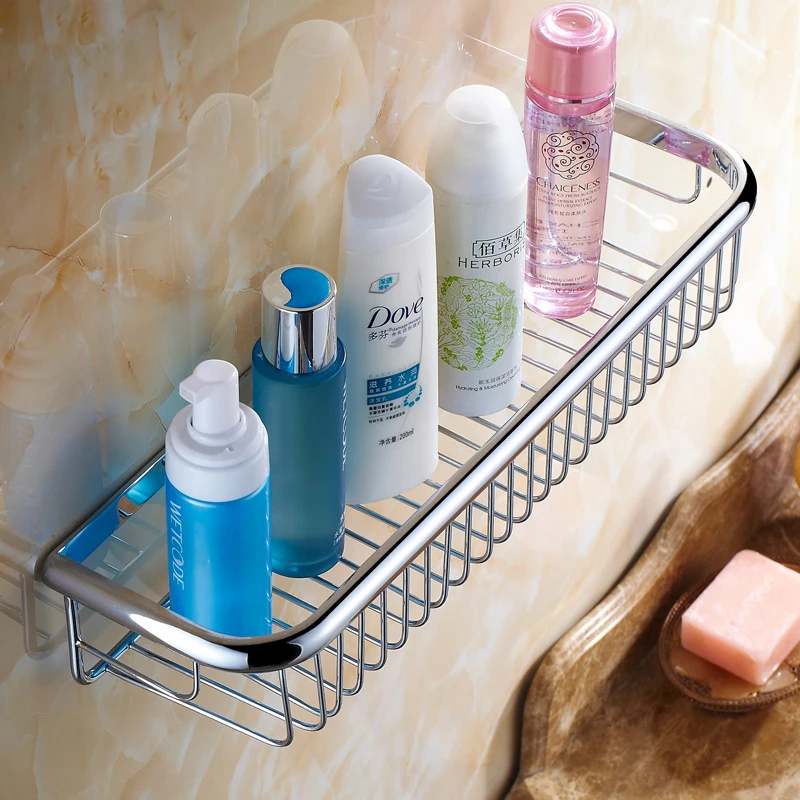 

Modern stanless steel chrome Rectangular 30cm/40cm square Bathroom shelf Basket Bathroom hardware hang wall mounted bathroom set
