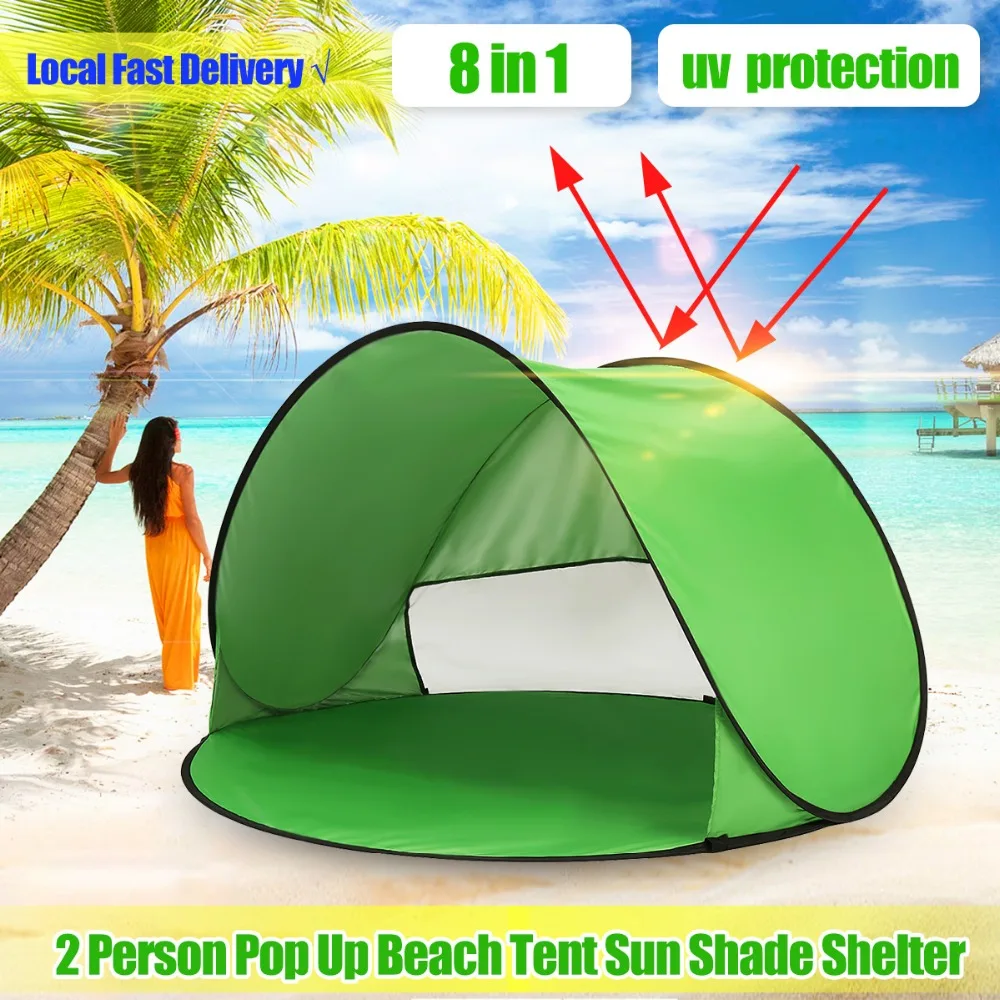 

High Quality Large Green Beach Tent with UV Protection Fully Automatic Protection Of Camping Beach Sunshade Tent