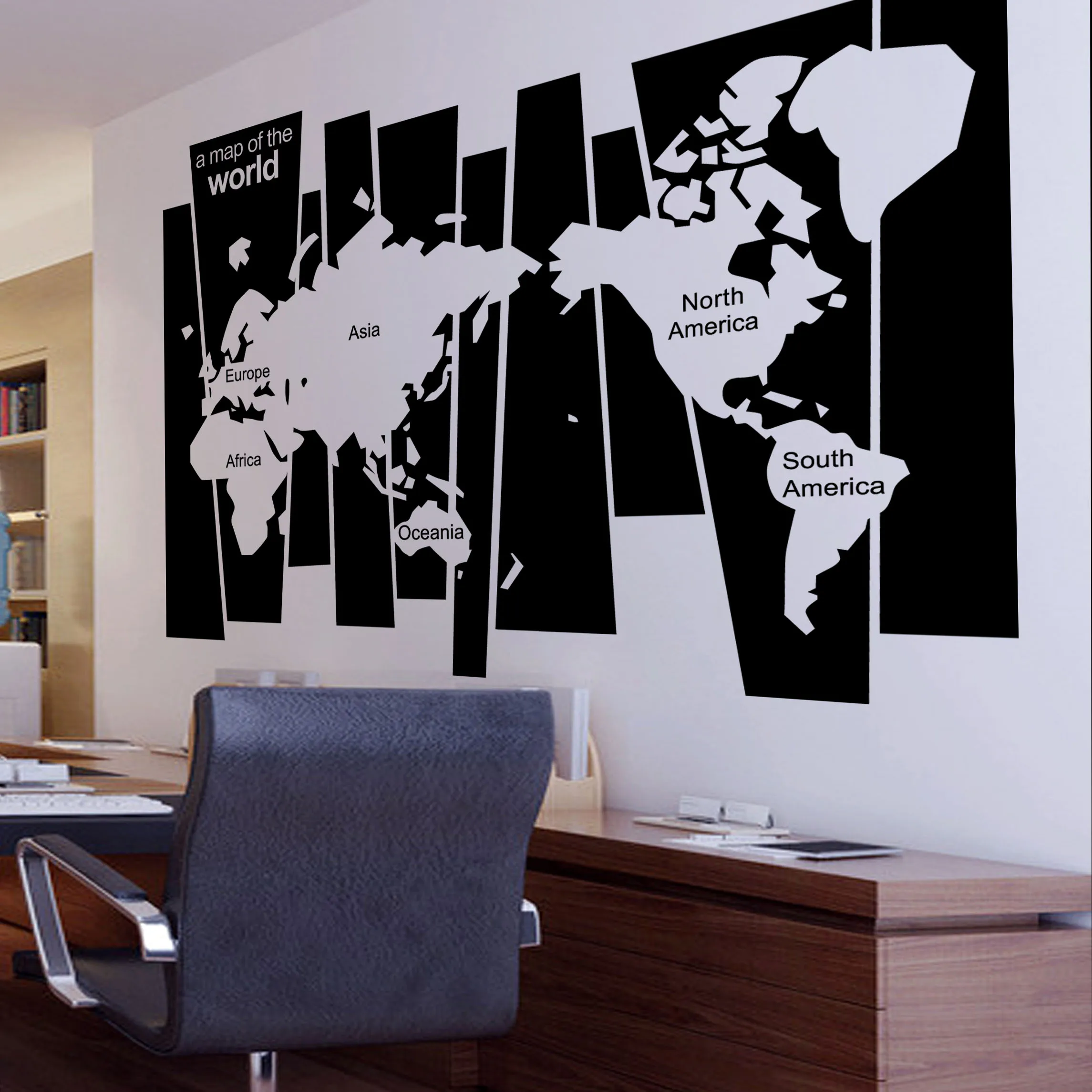 2018 New Arrival World Map Wall Sticker Map Of World Wall Decal Home