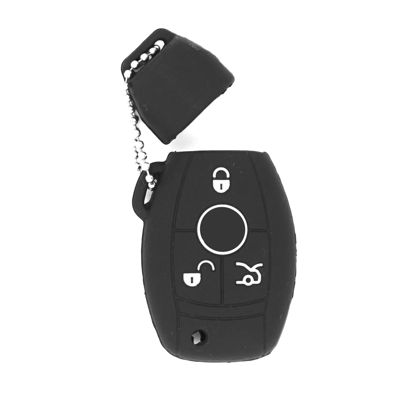 WFMJ Black Silicone Remote Smart 3 Buttons Key Holder Chain Cover Fob For Mercedes-Benz A B C E S G R CLA SLK CL ML CLK Class | Автомобили