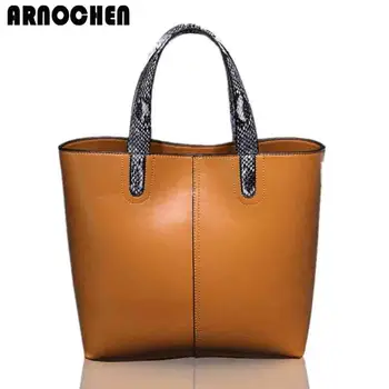 

Fashion Genuine Leather Women Bag 2018 Real Leather Tote Bags Handbags Women Famous Brands Shoulder Bags bolsa feminina WYQ076