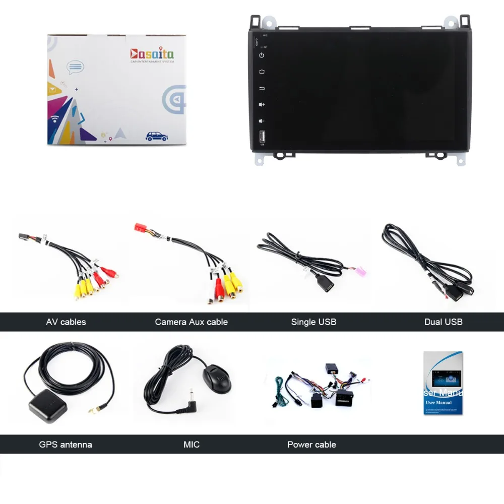 Dasaita 9 &quotAndroid 8 1 автомобиль gps плеер Navi для Mercedes Benz A B класс Sprinter B200 с 2G + 16G 4 ядра