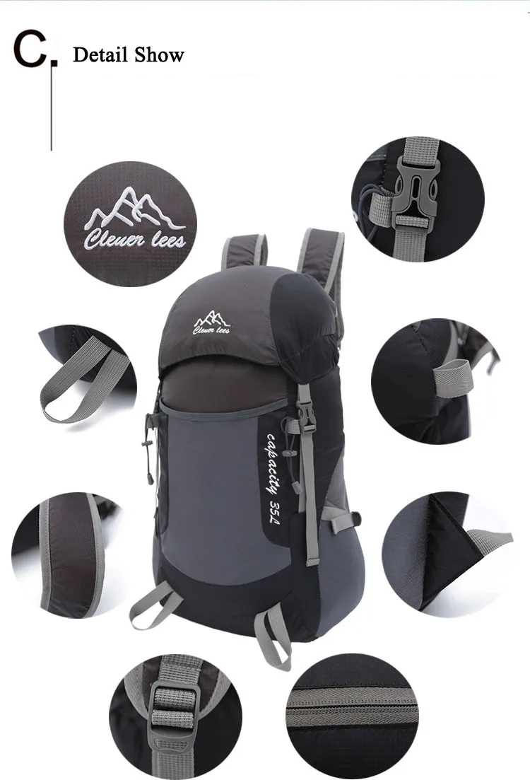 Складной рюкзак для походов на открытом воздухе, ультралегкий дорожный дождевик, рюкзак, походная сумка, спортивный походный рюкзак, водонепроницаемый чехол