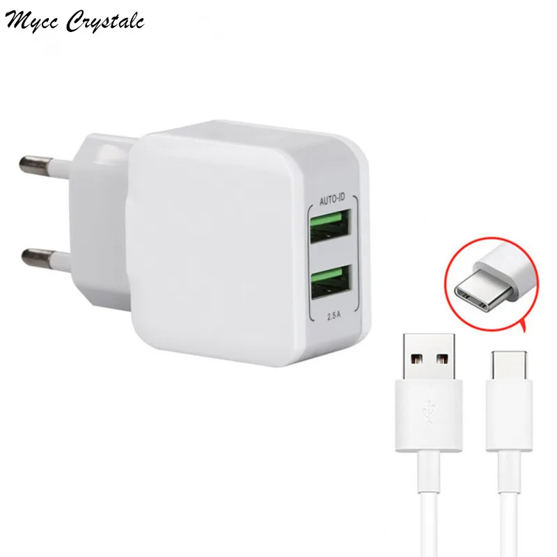 Двойной зарядный адаптер USB Type-C для Umidigi Power F1 Play S5 S3 One Z2 Z1 Crystal A1 S2 Pro Lite Max настенное