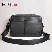 AETOO New men's bag shoulder bag leather casual messenger bag top layer leather men's small bag soft leather