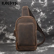 Дизайнерская мужская сумка Crazy Horse из воловьей кожи в стиле ретро, повседневная Маленькая мужская сумка через плечо, поясная сумка, сумки для тела