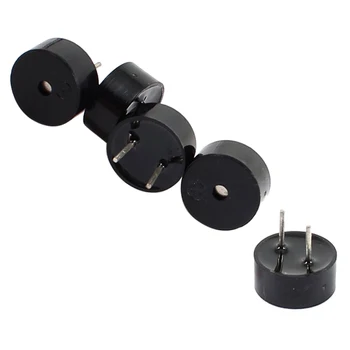 

HHTL-5 pcs Continuous Electronic Buzzer 2 Pins DC 3/ 5V - 9 x 4.2 mm - Black