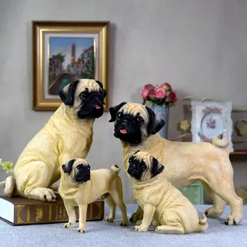 

Simulated Dog Furnishings Resin Pet Pug Dog Model Living Room TV Cabinet Household Decoration Handicraft