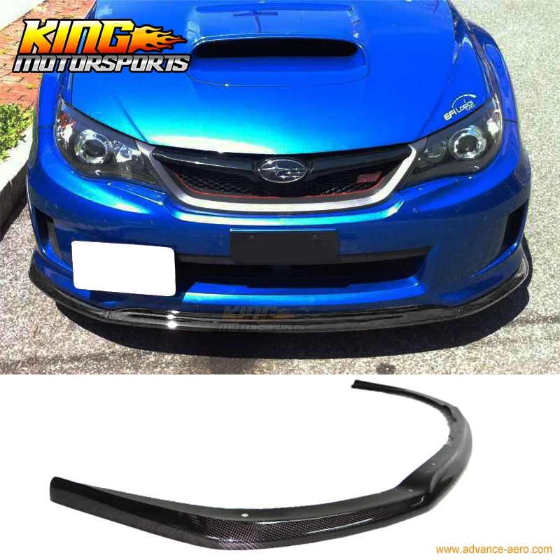 Fit For 11 14 Subaru Impreza WRX STI CS Style Front Bumper Lip Carbon Fiber CF