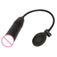 Black Inflatable Fake Penis Anal Plug Dildos With Pump Realistic Dildo Sex Toys For Woman Erotic Toy Anal Plug SM Games Toy