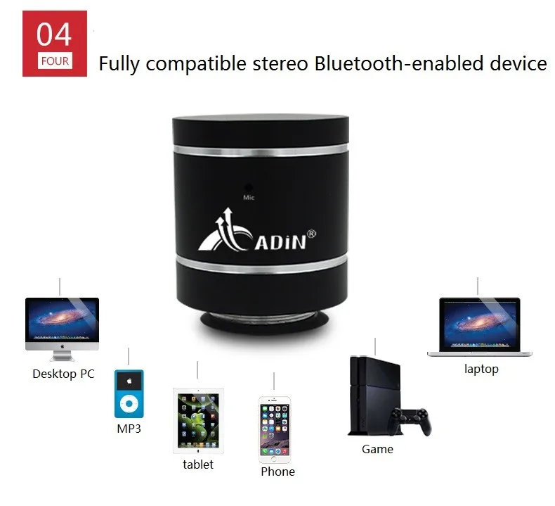 ADIN 1 пара 20 Вт вибрирующий динамик HIFI Bluetooth динамик s металлический телефонный динамик Мини Вибрация 3D стерео сабвуфер с микрофоном
