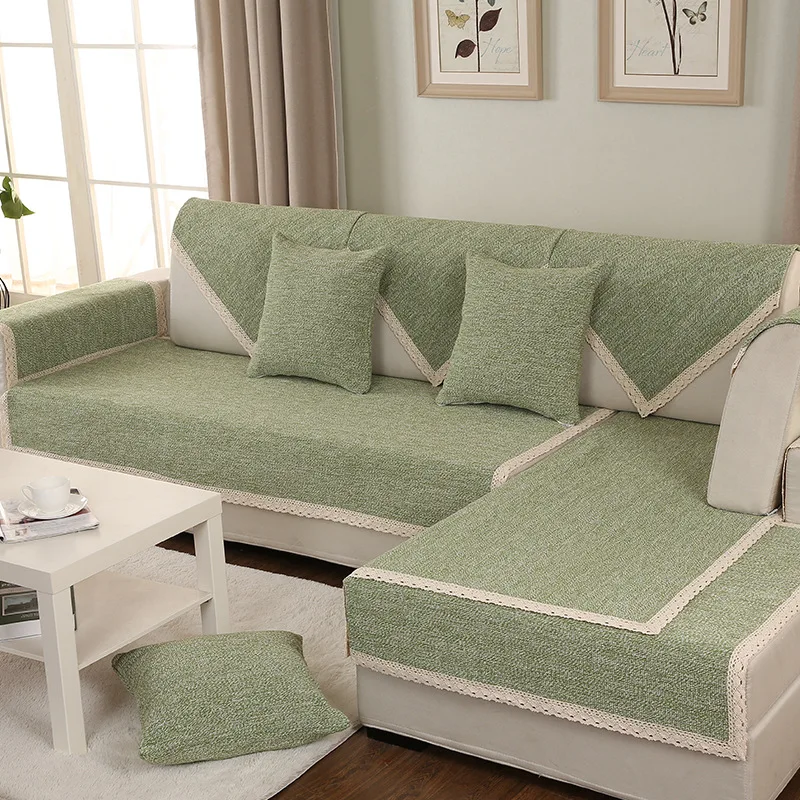Утолщенный льняной мягкий чехол для дивана с принтом, мебельный чехол для секционного дивана для декора гостиной, противоскользящий чехол Fundas Slipcover