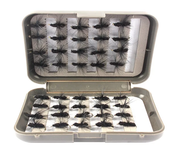 Anzhenji2017FlyFishingBoxWithBlackFliesLuresFlyFishing
