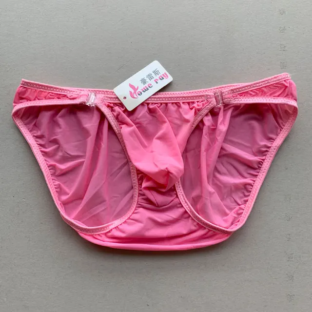 Mens Sexy Underwear Soft Silky Bikini Brief Side Clips Low Rise thin