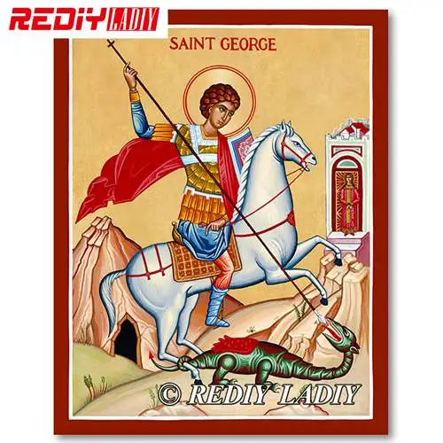 MF78270 Rediy ladiy Алмазная вышивка крестиком религия икона Святой Георгий полный квадратный мозаичный узор Картина Стразы Вышивка - Цвет: MF78270