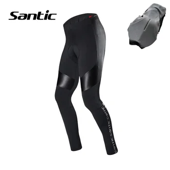 

Santic Spring Autumn Cycling Pants Men Coolmax Padded Reflective Downhill Road Mountain Bike Pants Long Bicycle Trousers Tights