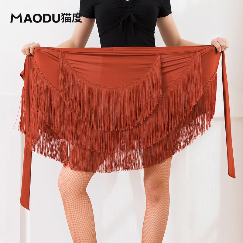 

Fashion Ballroom Milk Fiber Tassel Sexy Latin Dance Hip Scarf for Woman/female dancers,Practice Costume performance wear MD9302