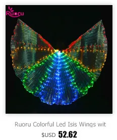 Ruoru Led Isis крылья с держателями, аксессуары для танца живота, реквизит для сцены, блестящие Светодиодные Крылья, открытые, 360 градусов, Клубные