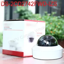 Free shipping english version DS-2CD2742FWD-IZS Audio, POE 4MP WDR Vari-focal Motorized Lens Dome Network IP Camera IK10