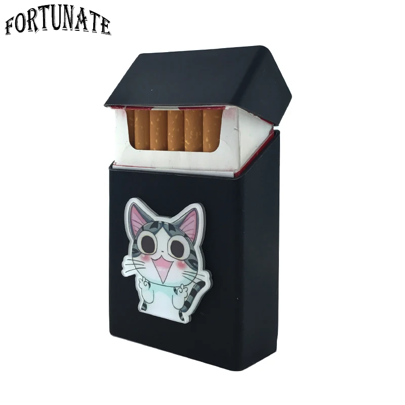 Розовая силиконовая коробка для сигарет с изображением пончиков, чехол для сигарет, аксессуары для курения, 20 сигарет, коробка для сигарет, коробка для табака - Цвет: AYH0015