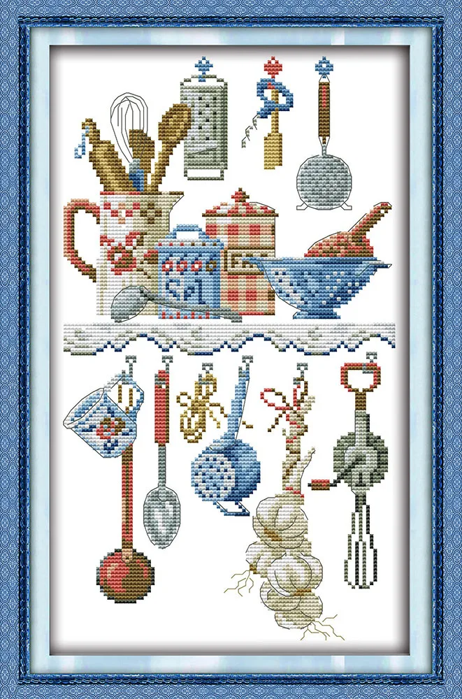 

Kitchenware, counted printed on fabric DMC 14CT 11CT Cross Stitch kits,embroidery needlework Sets Home Decor