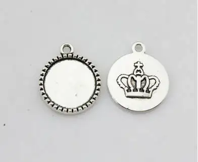 

10pcs antique bronze crown round cabochon setting/base pendant/hanging charm/finding