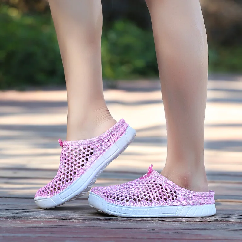 POLALI/женская летняя прозрачная обувь; пляжные сандалии; женские дизайнерские шлепанцы на полой подошве; Вьетнамки; женские светильник сандалии женская обувь; - Цвет: 161R-pink