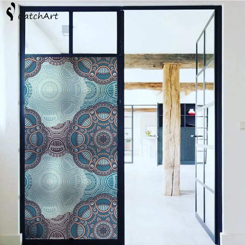 

No glue colorful Window film Frosted Privacy Glass Door Sticker Home Decor Digital print