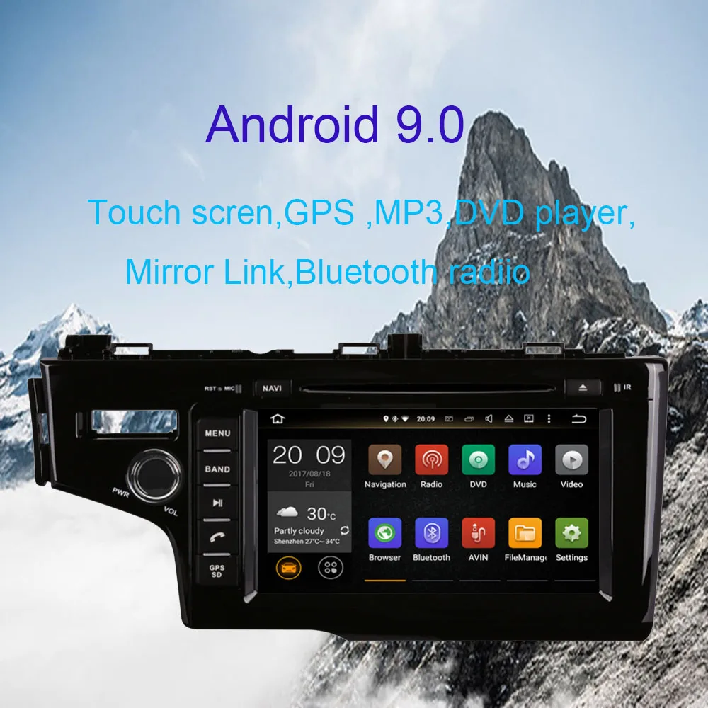 Cheap Android 9.0 4GB RAM Octa Core Car Radio Stereo DVD Multimedia Player For Honda Fit/Jazz Left Hand Driving2014-2019GPS Navigation 0