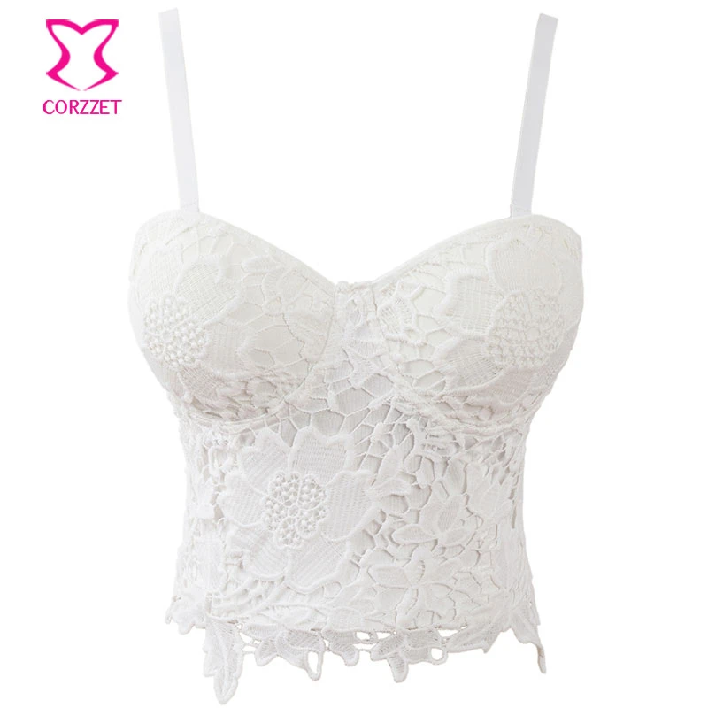 white bustier bralette