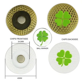 

PINMEI Magnetic Metal Golf Ball MarkPoker Chips with one Golf Marker