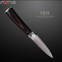 Xyj marke damaskus messer 3,5 zoll japanischen vg10 damaststahl küchenmesser sharp schälmesser holz griff kochen werkzeuge