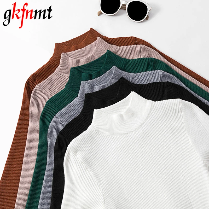 

gkfnmt 2019 New Coming Autumn Turtleneck Pullovers Sweaters Primer shirt long sleeve Korean Slim-fit Tight Sweater Winter