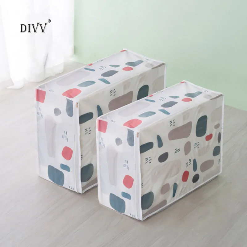 DIVV Waterproof Foldable PEVA Closet Sweater Bag Amazing Storage Ability Clothes Blanket Quilt Box 1PC T26 | Дом и сад