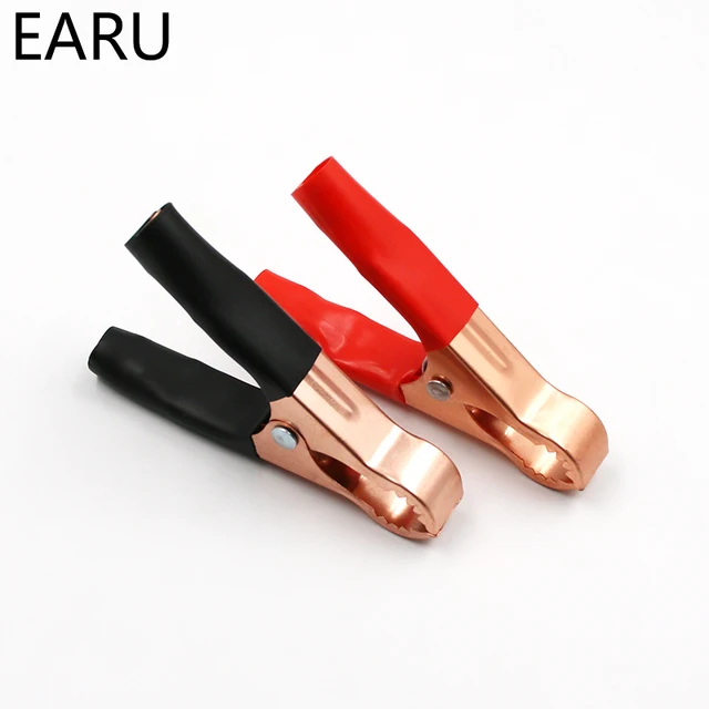 Pinces crocodiles de test de batterie, 50A, rouge/noir, 80mm, pour voiture,  caravane, van, meilleure promotion, connecteur d'alimentation, 1 pièce -  AliExpress