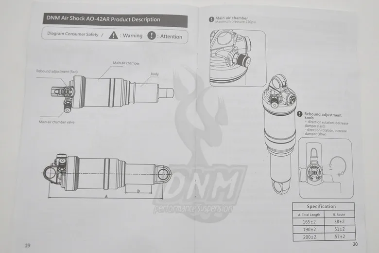 DNM AOY-36RC XC/Trail 165 190 200 мм задний амортизатор пневматическая подвеска для DH mtb велосипеда мягкая задняя подвеска