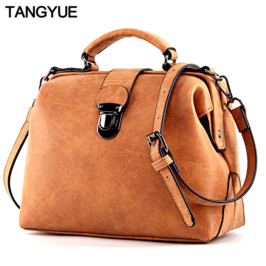 Baratos TANGYUE Bolsos De Mujer bolso de hombro de lujo para mujer bolso de mensajero de cuero mate para mujer bolsos de mano para mujer