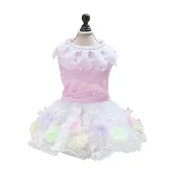 2019 г., кружевное платье принцессы с принтом собаки вечерние вечеринки, летние балетные платья, одежда для маленьких собак