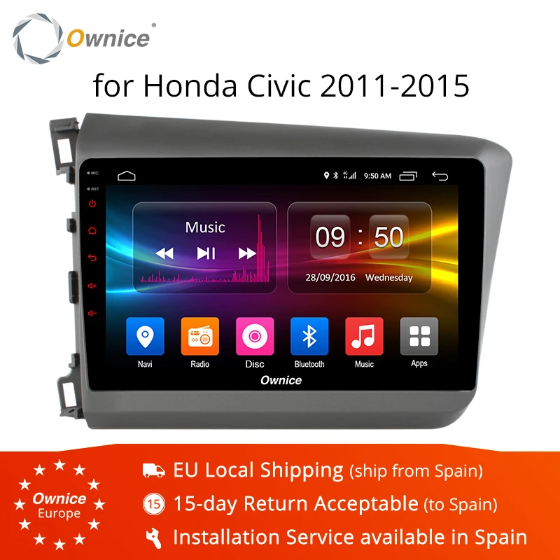 

Ownice K1 K2 Android 8.1 Eight Octa Core 2GB RAM For HONDA CIVIC 2011 - 2015 Car Radio Navi GPS player Support dvd DAB+ 4G