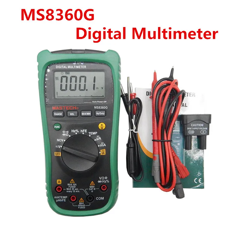 

MASTECH MS8360G Auto Range Digital Multimeter ohm voltage current Capacitance Frequency Temperature Meter (upgrade MS8260G)