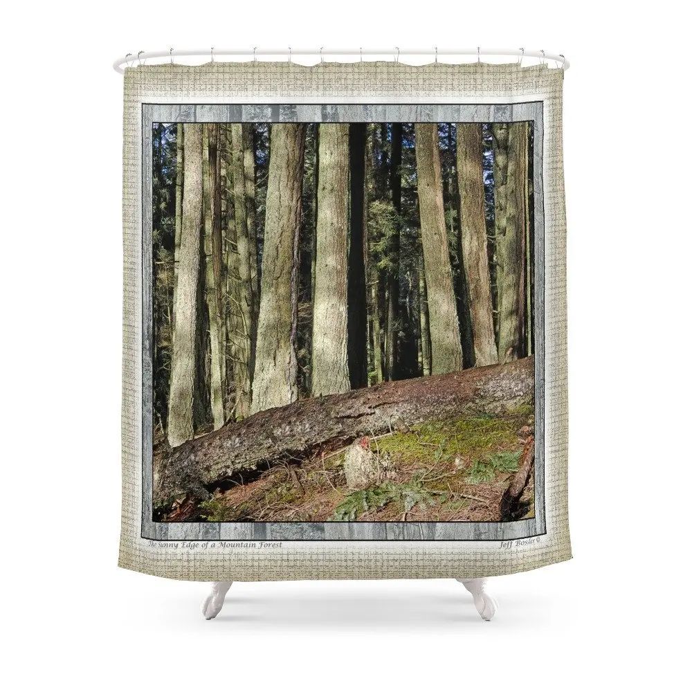 THE SUNNY EDGE OF A MOUNTAIN FOREST Shower Curtain Waterproof Polyester