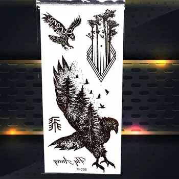 

25 Style Flying Forest Eagle Birds Temporay Tattoo Tree Sticker Women Men Body Art Arm Black Henna Tattoo Drawing Painting Paste