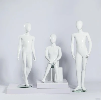 High Quality Full Body Model Kids Gloss White Clothes Display Child Mannequin Boy Mannikin Kids Mannequin Store showcase Display