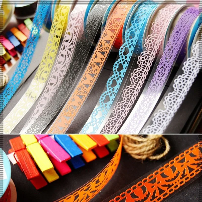 

2 Rolls 1 meters PaperLace Decorative Sticky Craft DIY Scrapbooking Adhesive Paper Sticker Tape Decor Gift Packing Accessories