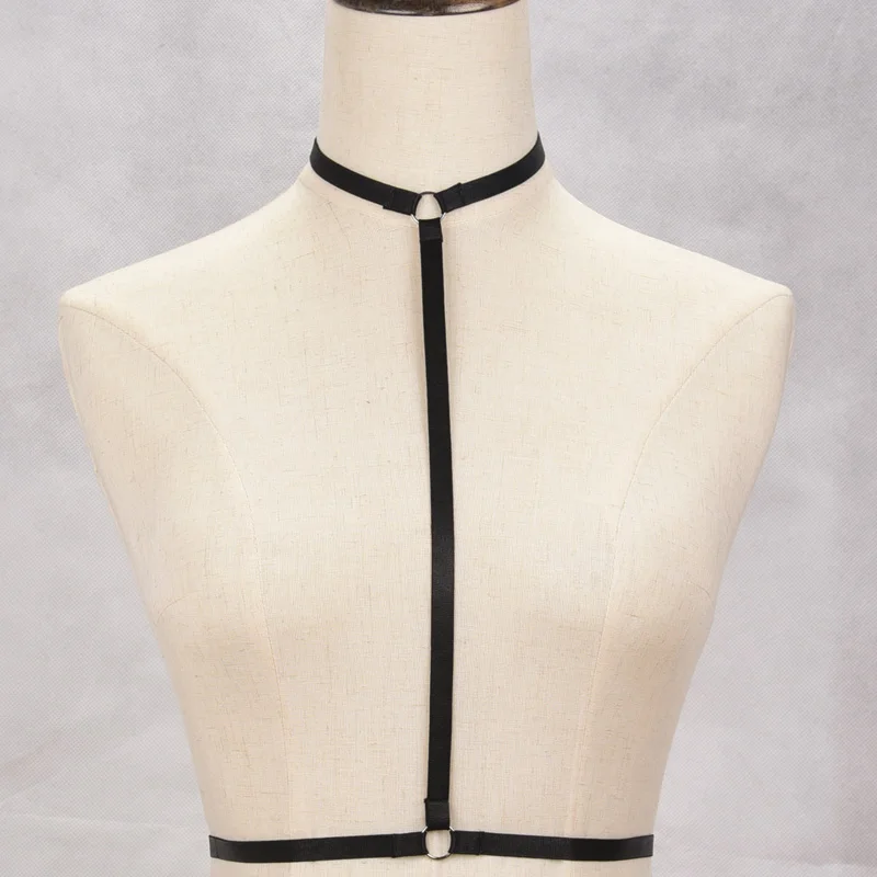 Gothic color elastic band epaulette pastel goth body harness body harness cage bra harness