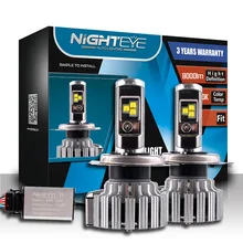 NIGHTEYE H11 9005 9006 H3 H1 H7 H4 levou Carro Lâmpadas Dos Faróis LED 80 W 9000LM Farol De Automóvel Luzes de Nevoeiro 12 V 24 V