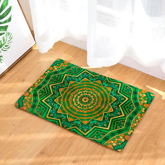 

Yoga Mandala Flower Doormat Bath Kitchen Carpet Decorative Anti-Slip Mat Room Car Floor Bar Rugs Door Home Decor Gift
